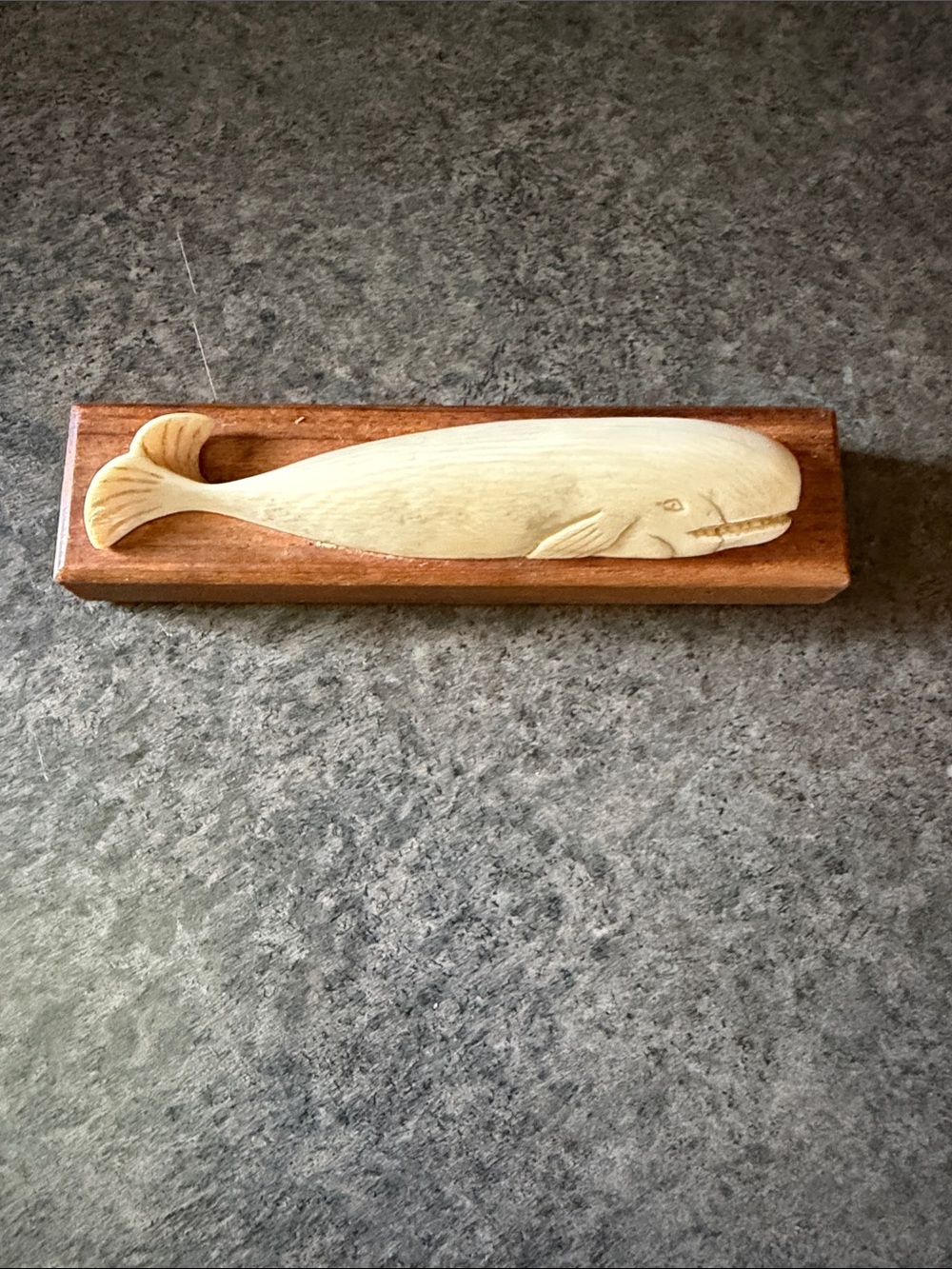 Handcarved Wooden Whale- Natural and Brown